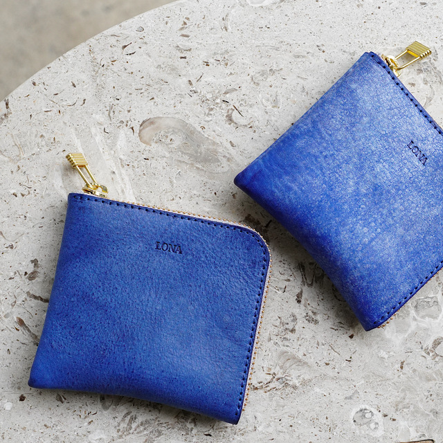 L-zip short wallet Alaska Blue