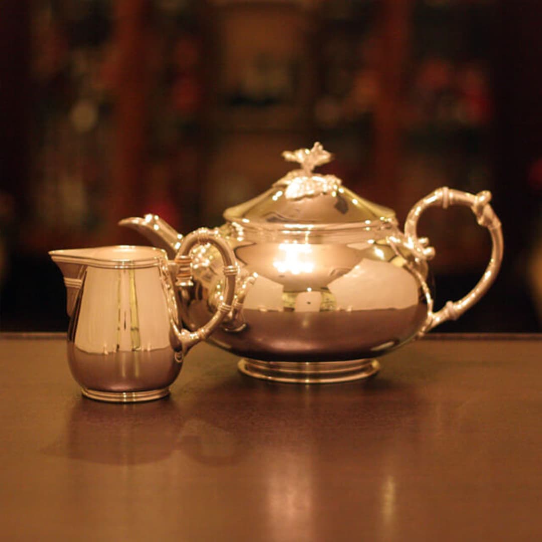 【中古】Christofle(クリストフル) 家庭用2点ティーセット ch-62【アンティーク】【フランス製】【シルバー】