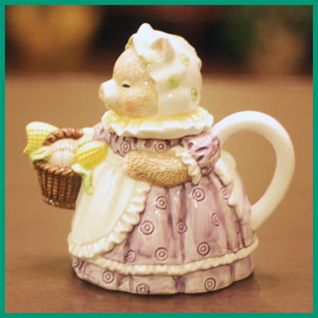 【中古】可愛いピッグのティーポット COLL-139【英国（イギリス）】【アンティーク】【装飾ティーポット】