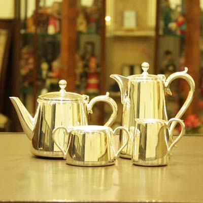 ELKINGTON（エルキントン）4点ティーセット EK-302【アンティーク】【中古】【イギリス製】【シルバープレート】