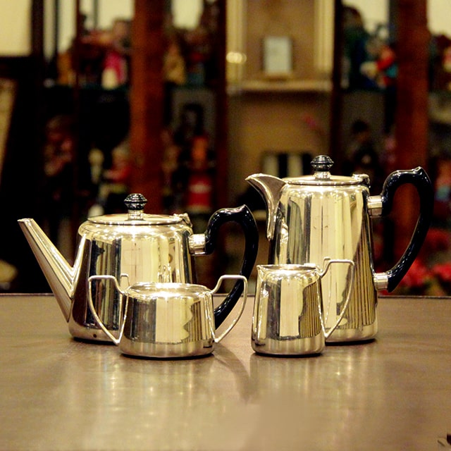 【中古】ELKINGTON（エルキントン）4点ティーセット EK-304【アンティーク】【イギリス製】【シルバープレート】