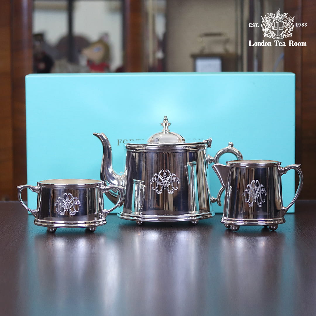 【新古品】FORTNUM & MASON（フォートナム＆メイソン）家庭用3点ティーセット 箱付き FM-30【アンティーク】【イギリス製】【シルバープレート】《2026/2/19掲載》