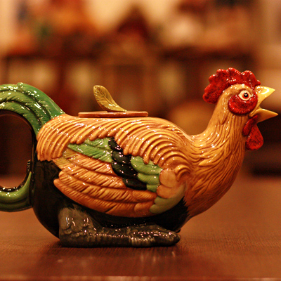 MINTON MAJOLICA（ミントン・マジョリカ） ニワトリのティーポット 復刻品 COLL-129【希少】【中古】【未使用】