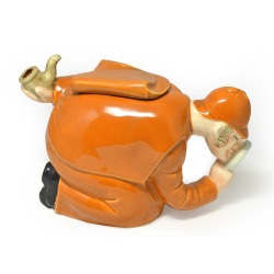 [紅茶専門店]ロンドン・コベントガーデンTEAHOUSE購入　シャーロック・ホームズ型コレクタブルティーポット【送料無料】【中古】【装飾品】【置物】【英国（イギリス）】アンティーク