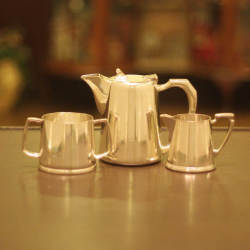 【中古】Mappin&Webb(マッピン&ウェッブ)ホテル用３点ティーセット MW-128【アンティーク】【イギリス製】【シルバープレート】