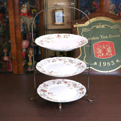 【中古】SHEFFIELD(シェフィールド) アフタヌーンティー用3段ケーキスタンド　プレート付き sh-1015【アンティーク】【シルバープレート】【イギリス製】