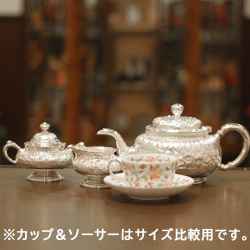 【花ルプッセ】【中古】Tiffany（ティファニー）家庭用3点ティーセット　tf-77【アンティーク】【アメリカ製】【シルバープレート】