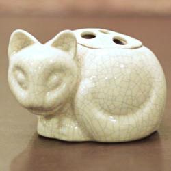 【中古】Tiffany（ティファニー）小猫ポプリホルダー(香炉) 磁器 tf-88