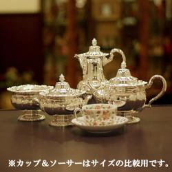 【中古】Tiffany（ティファニー）家庭用4点ティーセット　tf-90【アンティーク】【アメリカ製】【シルバープレート】