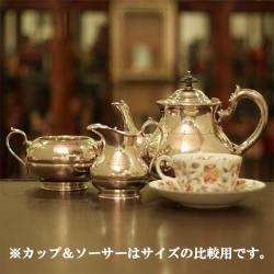 【中古】Walker & Hall（ウォーカー＆ホール）家庭用3点ティーセット　WH-281【アンティーク】【イギリス製】【シルバープレート】