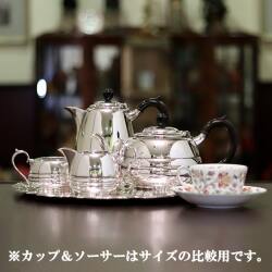 【中古】Walker & Hall（ウォーカー＆ホール）家庭用5点ティーセット　WH-300【アンティーク】【イギリス製】【シルバープレート】【トレイ付き】