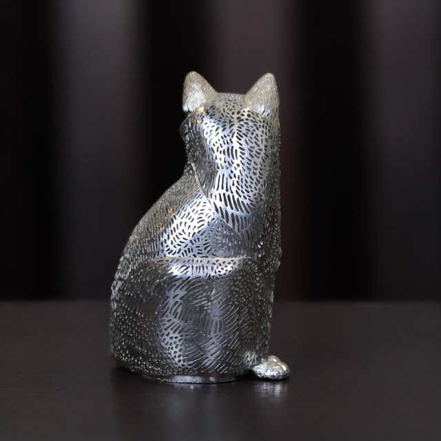 Christofle クリストフル　コレクション　リュミエールダルジャン　ネコ 中古】Christofle(クリストフル) 座る猫 リュミエール ダルジャン 置物