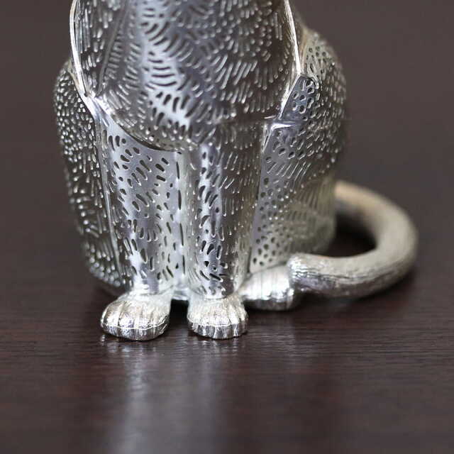 中古】Christofle(クリストフル) 座る猫 リュミエール ダルジャン 置物