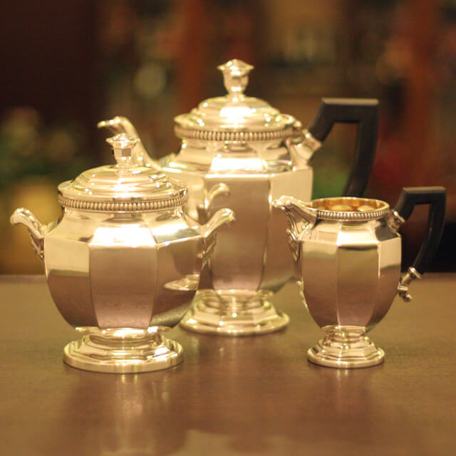 中古】Christofle(クリストフル) 家庭用3点ティーセット ch-76