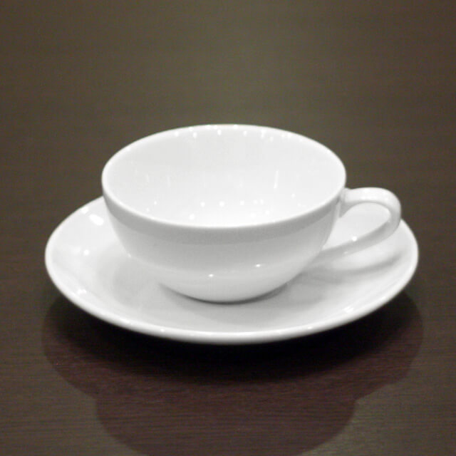  ティーカップ・ソーサー 白 陶器　6セット 陶器ティーカップ＆ソーサー6客セット（無地）/業務用/国産