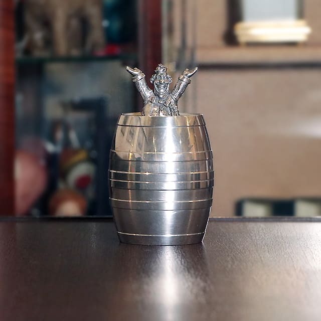 【中古】Mappin&Webb (マッピン&ウェッブ) ピエロの貯金箱 mw-310【アンティーク】【イギリス製】【シルバープレート】