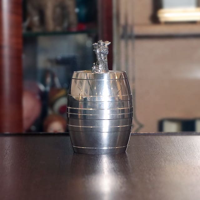 【中古】Mappin&Webb (マッピン&ウェッブ) ピエロの貯金箱 mw-310【アンティーク】【イギリス製】【シルバープレート】
