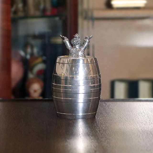 【中古】Mappin&Webb (マッピン&ウェッブ) ピエロの貯金箱 mw-310【アンティーク】【イギリス製】【シルバープレート】