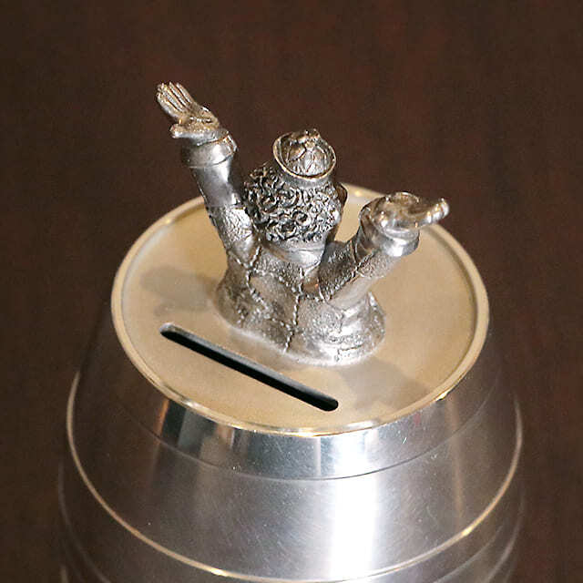 【中古】Mappin&Webb (マッピン&ウェッブ) ピエロの貯金箱 mw-310【アンティーク】【イギリス製】【シルバープレート】