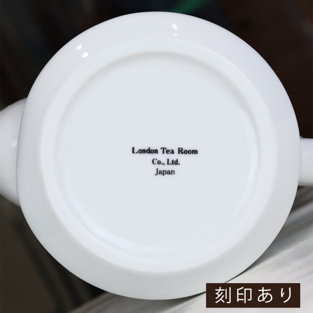 茶こし付き ティーポット 陶器製 （無地） 600ml 白 シンプル 日本製