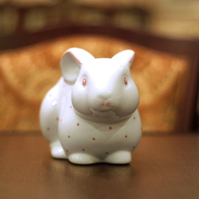 中古】【未使用品】Tiffany（ティファニー）ピンクラビット貯金箱（箱  