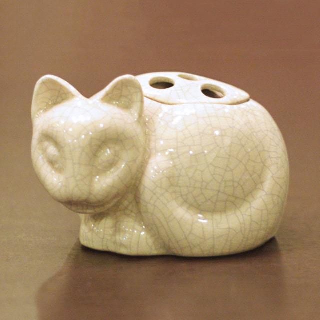 中古】Tiffany（ティファニー）小猫ポプリホルダー(香炉) 磁器 tf-87