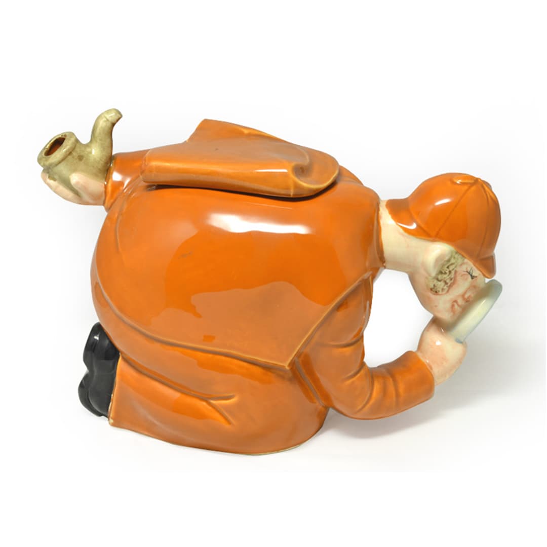 [紅茶専門店]ロンドン・コベントガーデンTEAHOUSE購入　シャーロック・ホームズ型コレクタブルティーポット【送料無料】【中古】【装飾品】【置物】【英国（イギリス）】アンティーク