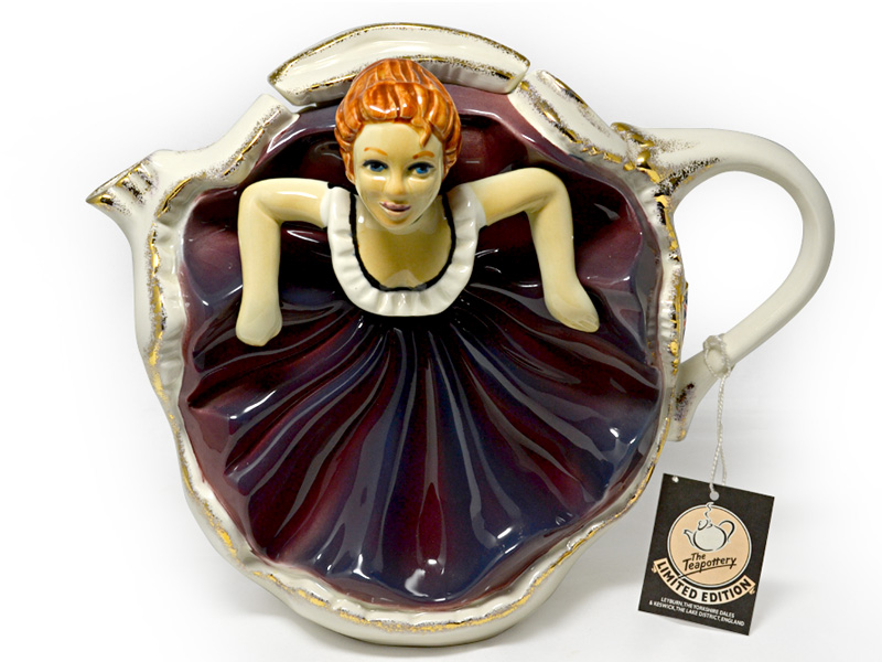 [紅茶専門店]The TEAPOTTERY製　踊り子型コレクタブルティーポット　数量限定（シリアルナンバー入り） COLL-102【中古】【装飾品】【置物】【英国（イギリス）】アンティーク