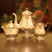 【中古】Christofle(クリストフル) 家庭用3点ティーセット ch-80【アンティーク】【フランス製】【シルバー】