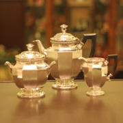 【中古】Christofle(クリストフル) 家庭用3点ティーセット ch-81【アンティーク】【フランス製】【シルバー】