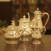 【中古】Christofle(クリストフル) 家庭用4点ティーセット ch-85【アンティーク】【フランス製】【シルバー】