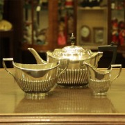 【中古】harrods（ハロッズ）家庭用3点ティーセット HR-619【アンティーク】【イギリス製】【シルバー】