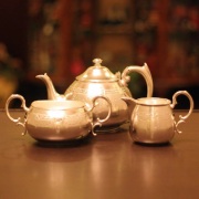 【中古】harrods（ハロッズ）家庭用3点ティーセット HR-646【アンティーク】【イギリス製】【シルバープレート】