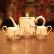 harrods（ハロッズ）ホテル用3点ティーセット HR-683【アンティーク】【中古】【イギリス製】【シルバープレート】