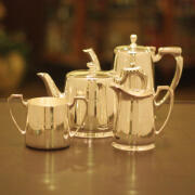 【中古】harrods（ハロッズ）ホテル用4点ティーセット HR-680【アンティーク】【イギリス製】【シルバープレート】