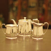 【中古】harrods（ハロッズ）ホテル用3点ティーセット HR-681【アンティーク】【イギリス製】【シルバープレート】