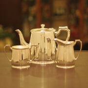 【中古】harrods（ハロッズ）ホテル用3点ティーセット HR-682【アンティーク】【イギリス製】【シルバープレート】