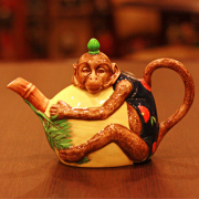 MINTON MAJOLICA（ミントン・マジョリカ） サルのティーポット 復刻品 COLL-130【希少】【中古】【未使用】