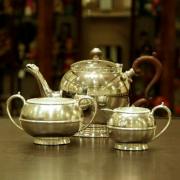 【超特価品】SHEFFIELD(シェフィールド) 家庭用3点ティーセット sh-770【アンティーク】【中古】【イギリス製】【シルバー】