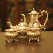 【中古】SHEFFIELD(シェフィールド) 家庭用4点ティーセット sh-802【アンティーク】【イギリス製】【シルバー】