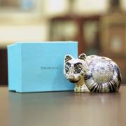 【中古】Tiffany（ティファニー）小猫ポプリホルダー(香炉)箱付き 磁器 tf-74【アンティーク】