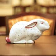 【中古】Tiffany（ティファニー）ピンクラビット貯金箱 磁器 tf-80