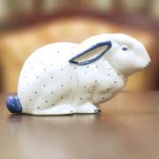 【中古】Tiffany（ティファニー）ブルーラビット貯金箱 磁器 tf-81