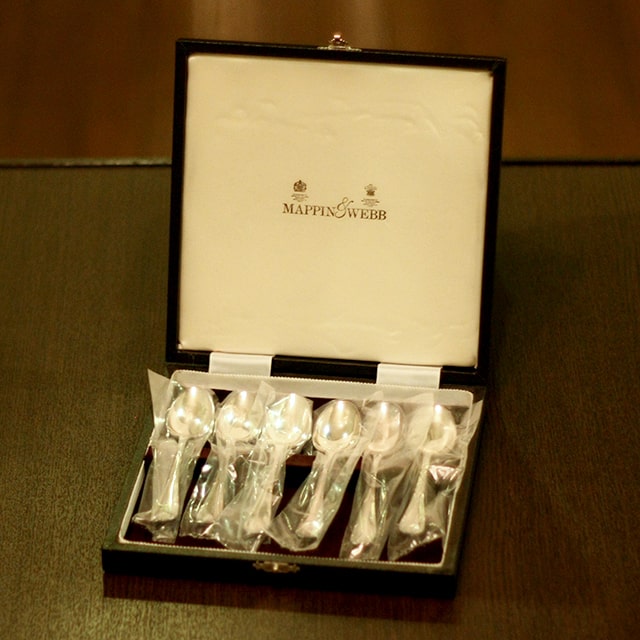 【中古】Mappin&Webb(マッピン&ウェッブ) スプーン6点セット ケース付き　MW-241【アンティーク】【イギリス製】