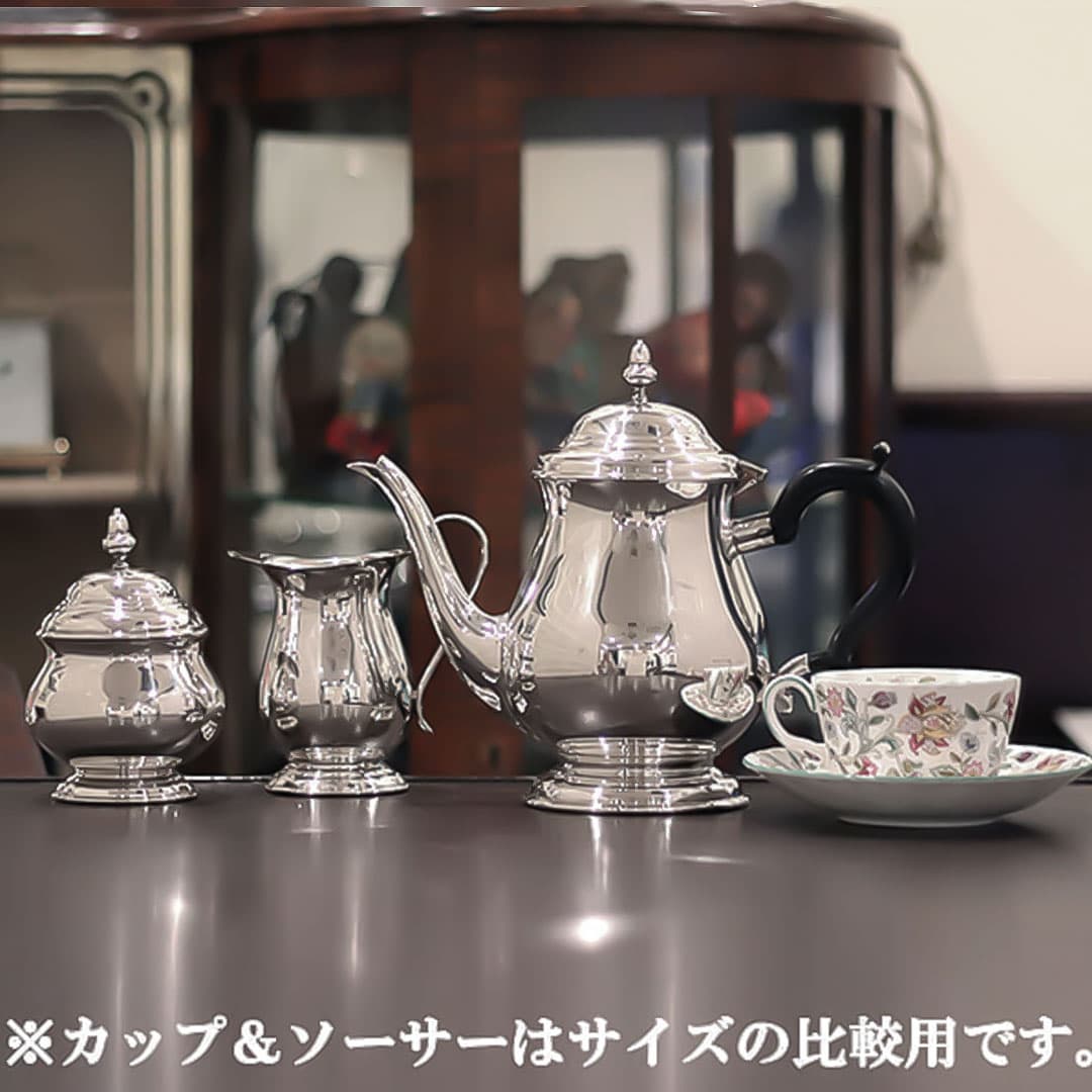 【中古】Mappin&Webb(マッピン&ウェッブ)　家庭用3点ティーセット MW-303【アンティーク】【イギリス製】【シルバープレート】