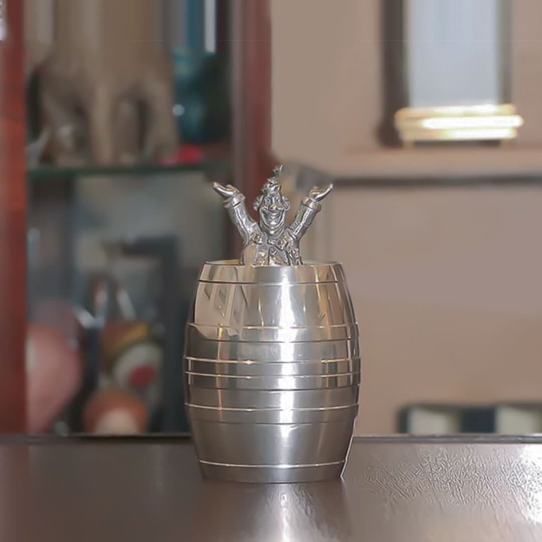 【中古】Mappin&Webb (マッピン&ウェッブ) ピエロの貯金箱 mw-310【アンティーク】【イギリス製】【シルバープレート】