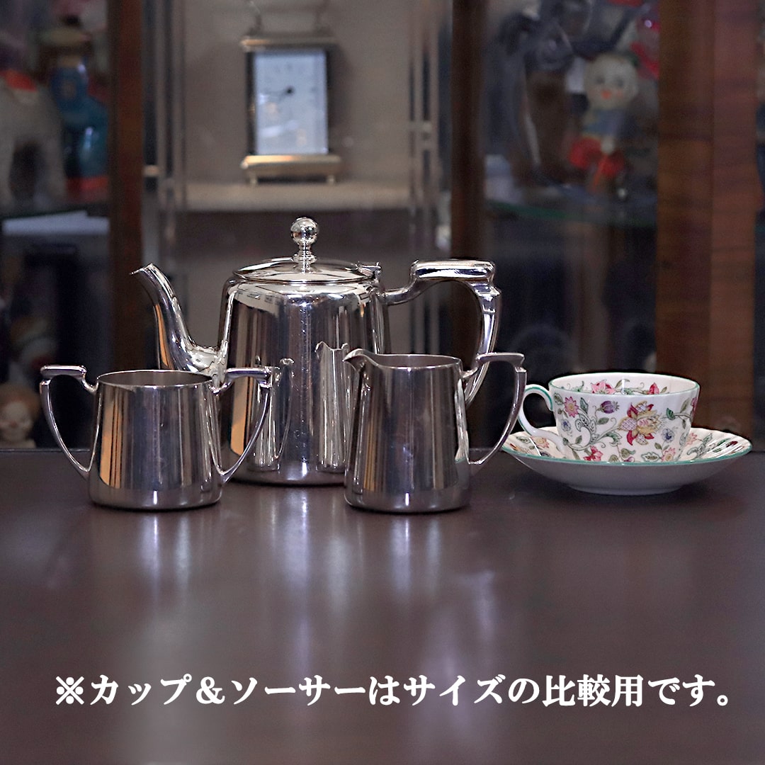 【中古】Mappin&Webb(マッピン＆ウェッブ)  ホテル用3点ティーセット　MW-320【アンティーク】【イギリス製】【シルバープレート】