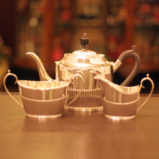 Mappin&Webb(マッピン&ウェッブ)家庭用3点ティーセット MW-99【アンティーク】【中古】【イギリス製】【シルバープレート】