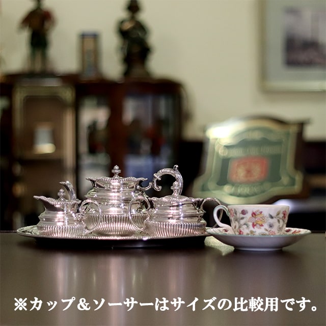【中古】James Dixon & Sons(ジェームス・ディクソン)家庭用4点ティーセット sh-996【アンティーク】【イギリス製】【シルバープレート】