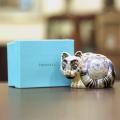 【中古】Tiffany（ティファニー）小猫ポプリホルダー(香炉)箱付き 磁器 tf-74【アンティーク】